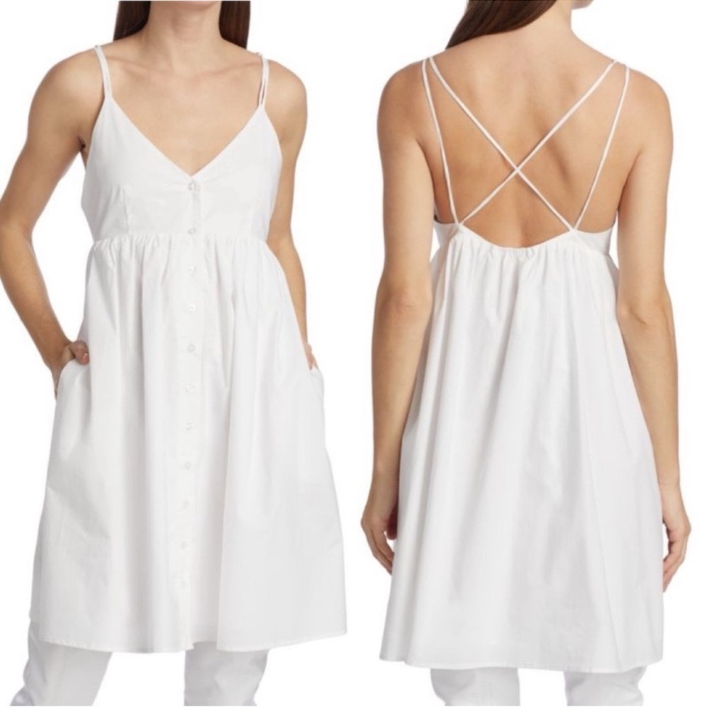 Gestuz White Backless Dress with Spaghetti Straps 36